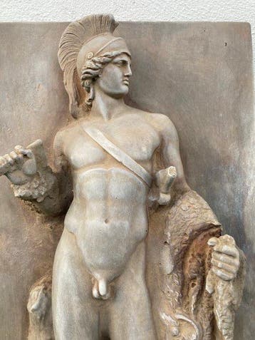 sculptuur, Fregio a muro Apollo - 41 cm - Gegoten steen