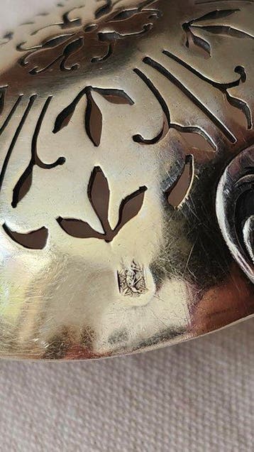 Lepel - .950 zilver - strooielepel, Antiek en Kunst