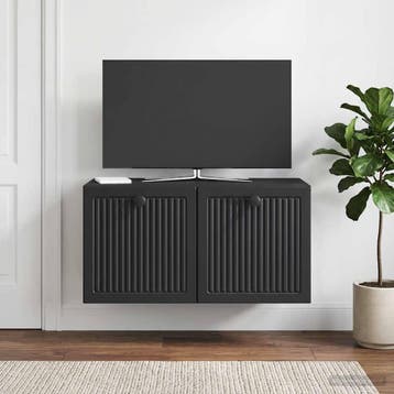 vidaXL Wandmontage TV-kast Zwart 59,5 x 31 x 30 cm Bewerkt, Verzenden