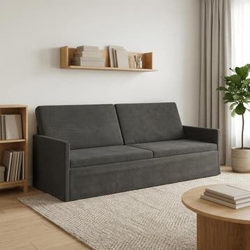 vidaXL 3-zits sofa Donkergrijs 220 x 81 x 82 cm Corduroy, Verzenden