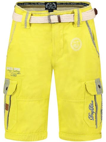 Geographical Norway Heren Bermuda Met Riem Paillette Lemon, Verzenden