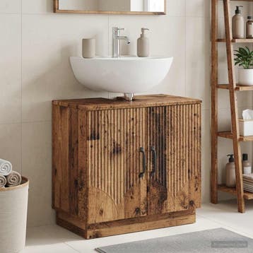 vidaXL Wastafel kabinet voor de badkamer HOORN Oud hout, Huis en Inrichting, Verzenden, Nieuw
