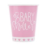 Babyshower Bekers Roze 266ml 8st, Verzenden