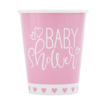 Babyshower Bekers Roze 266ml 8st, Verzenden, Nieuw