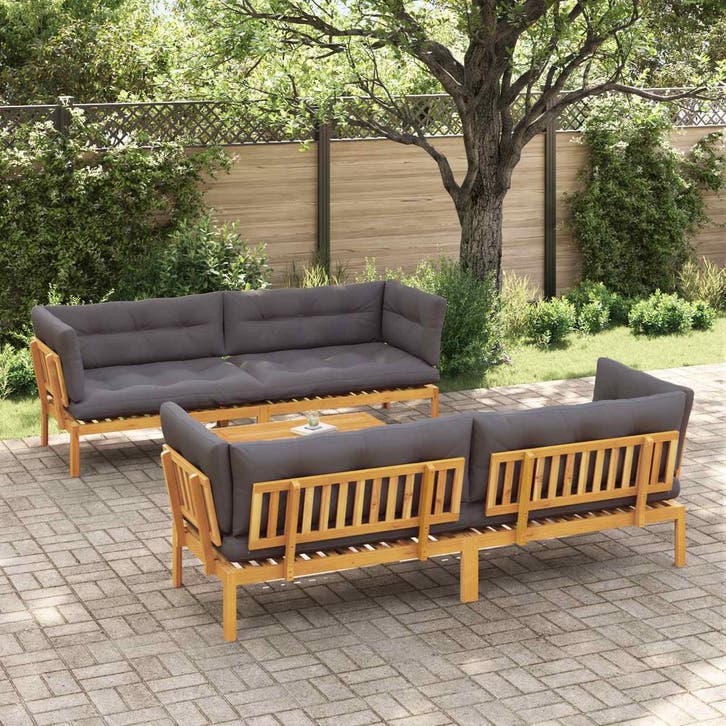 vidaXL 5 Stuk Tuinpallet Sofa Eenheden Massief Acacia Hout, Tuin en Terras, Tuinsets en Loungesets, Nieuw, Verzenden