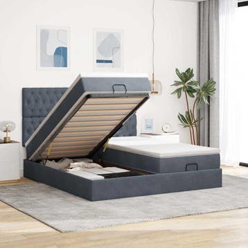 vidaXL Ottoman bed met matrassen 180x200cm fluweel, Huis en Inrichting, Verzenden, Nieuw