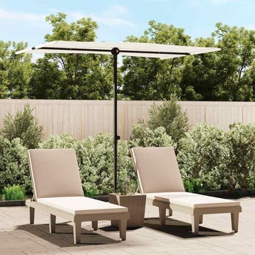 vidaXL Parasol met aluminium paal 2x1,5 m zandwit, Verzenden