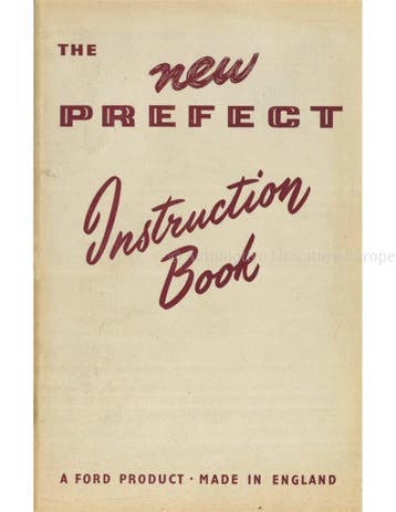 1954 FORD PREFECT INSTRUCTIEBOEKJE ENGELS