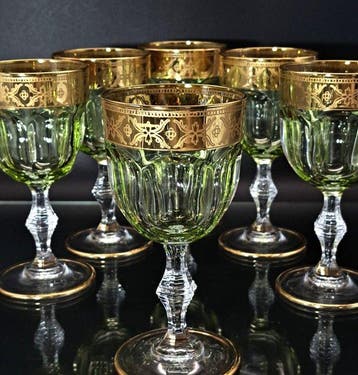 Artemisia - Drinkset (6) - Kristal, goud 24 karaat