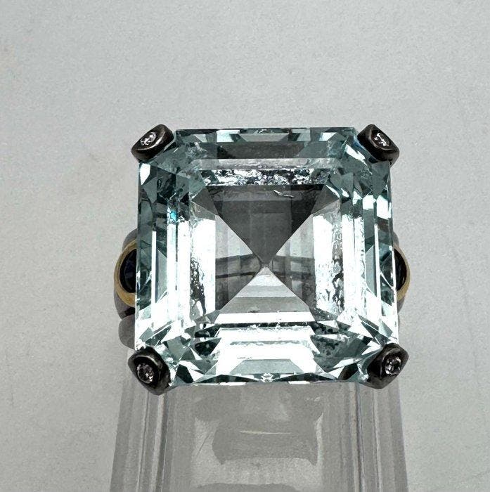 Zonder minimumprijs - Ring Zilver - 20.05ct. tw. -, Handtassen en Accessoires, Ringen