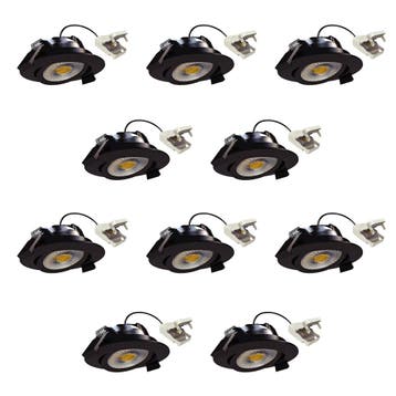 Spots inbouw Liv Inbouwspot Zwart 10 stuks Binnenverlichting, Verzenden