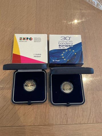 Italië. 2 Euro 2015 30 Years European Flag + Expo Milan, Postzegels en Munten