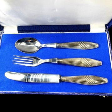 Portuguese Silver Cuttlery Set (3 Pieces) in original case -