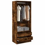 vidaXL Kledingkast 80x50x200 cm bewerkt hout gerookt, Verzenden, Nieuw
