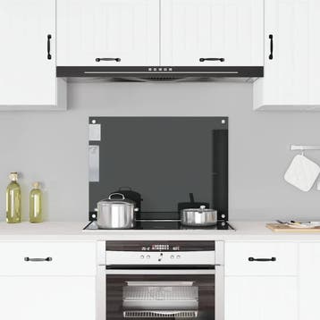 vidaXL Spatscherm keuken 80x60 cm gehard glas zwart, Verzenden
