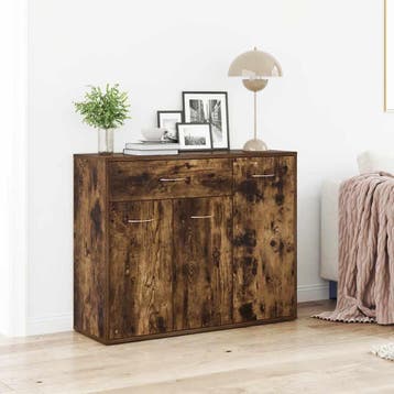 vidaXL Dressoir 88x30x70 cm bewerkt hout gerookt, Huis en Inrichting, Kasten | Dressoirs, Verzenden, Nieuw