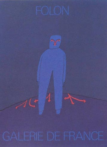 Jean-Michel Folon (1934-2005) - Lhomme aux flèches, Antiek en Kunst