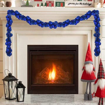 vidaXL Kerstbal Guirlande LEDs Blauw 186 cm Polystyreen, Verzenden, Nieuw