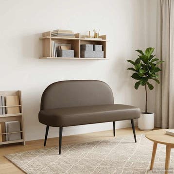 vidaXL Gevuld bankje met rugleuning Grijs 110 x 60 x 76 cm, Verzenden, Nieuw