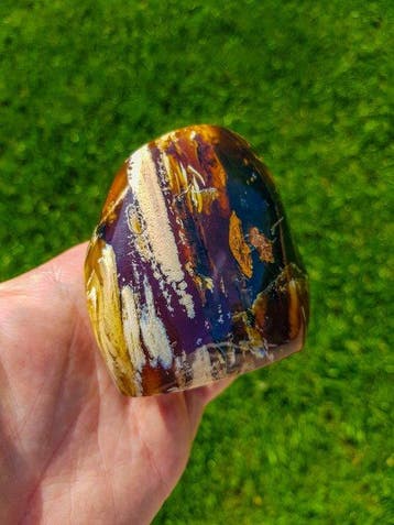 Amber - Barnsteen - HQ Freeform Blauwe Barnsteen - 8 cm - 8