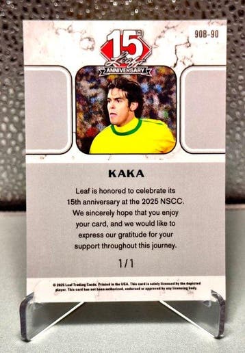 2025 Leaf Kaka Jedyny w swoim rodzaju 1/1 - 1 Card -, Nieuw