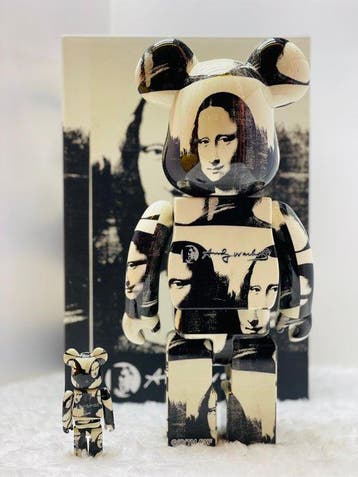 Medicom toy - BE@RBRICK 400% & 100% Andy Warhol Mona Lisa, Antiek en Kunst