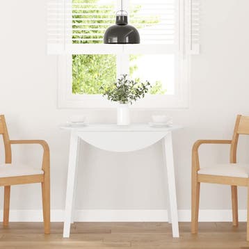 vidaXL Eettafel massief hout wit rubber, Huis en Inrichting, Verzenden, Nieuw