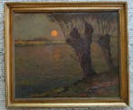 Herman Broeckaert (1878-1930) - Zonsondergang langs de Leie, Antiek en Kunst