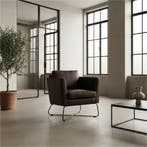 Set van 2 Leren fauteuils Club - Rancho Brown (bruin), Nieuw, Ophalen of Verzenden, 75 tot 100 cm, Leer