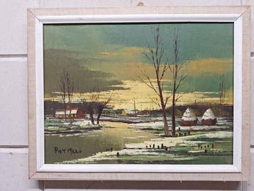 Piet Mees (XX) - Winterlandschap, Antiek en Kunst