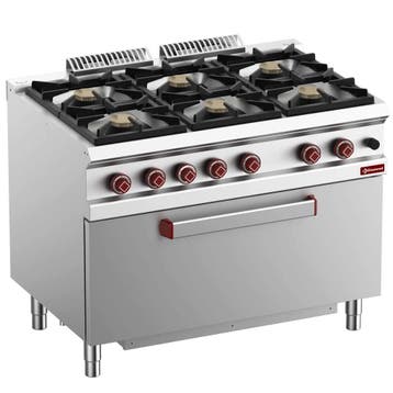 Fornuis + Maxi Oven | OPTIMA 700 | Gas | 6 Branders (6x, Verzenden