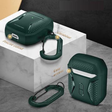 Shockproof Hoesje voor AirPods 1 / 2 met Karabijnhaak -, Verzenden, Nieuw