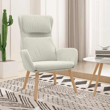 vidaXL Relaxstoel fluweel crèmewit, Verzenden