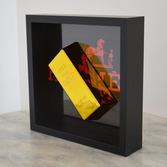 nLm - Gold bar on Hermès x Vuitton Style, Antiquités & Art, Art | Peinture | Moderne