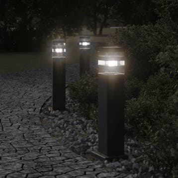 vidaXL Buitenvloerlampen 3 st 50 cm aluminium zwart, Verzenden, Nieuw
