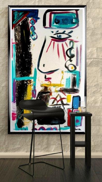 Luc Mora - Miss abstract Blue Evening - XXL, Antiek en Kunst, Kunst | Designobjecten