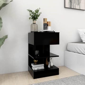vidaXL Nachtkastjes 2 st 40x35x65 cm spaanplaat zwart, Maison & Meubles, Verzenden