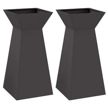 Stalen Plantenzuil 2st. 73cm | Tweede kansje | OP = OP, Verzenden, Minder dan 60 cm, Vierkant, Zo goed als nieuw