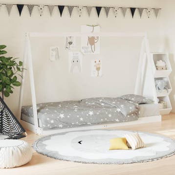 vidaXL Kinderbedframe 80x200 cm massief grenenhout wit, Verzenden