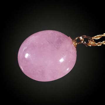 Geen Reserve – 27,25 ct Grote roze Morganiet goudgevulde