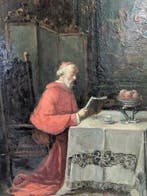 Gerolamo Induno (1827-1890) - Cardinale in lettura