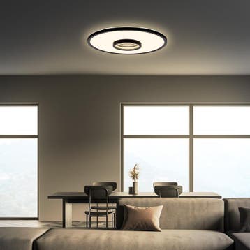 Ronde led plafondlamp met tunneleffect - zwart - Ø 42 x 4 cm, Verzenden