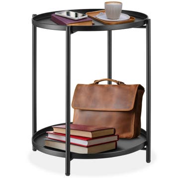 Bijzettafel Oxford 45,5x45,5x53cm - zwart, Huis en Inrichting, Tafels | Bijzettafels, Verzenden, Nieuw
