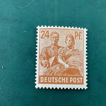 Geallieerde bezetting - Duitsland 1945 - 24 Pf arbeider in, Gestempeld