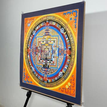 55 cm - NO RESERVE - Painting of Tibetan Tradition - Mandala
