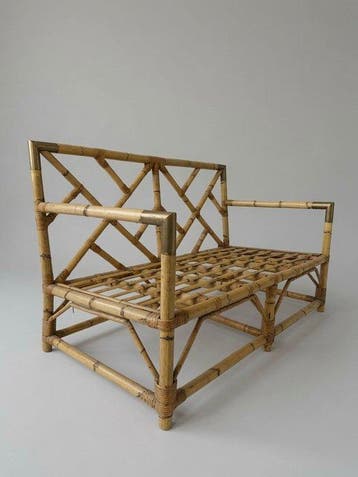 Sofa - Een Italiaanse bank uit de mid-20e eeuw, van bamboe, Antiek en Kunst
