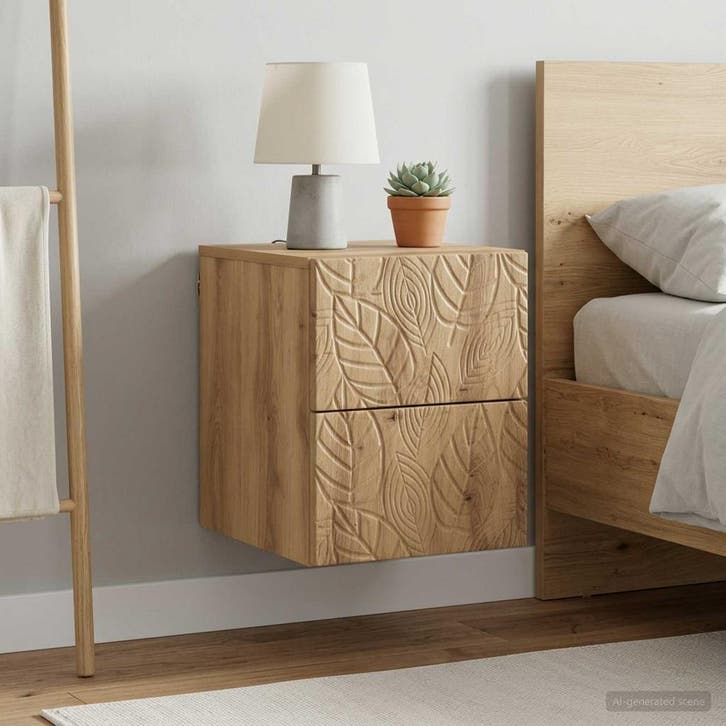 vidaXL Muurbevestigde Nachttafel 2 st Artisanaal eiken, Huis en Inrichting, Slaapkamer | Nachtkastjes, Nieuw, Verzenden