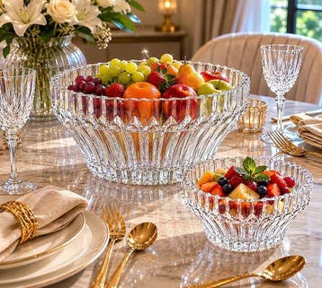 Ensemble de bols - Cut crystal fruit bowl - Verre