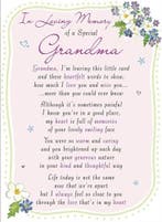 Rouwkaart herdenkingskaart ilm of a special grandma 16.5 x, Nieuw