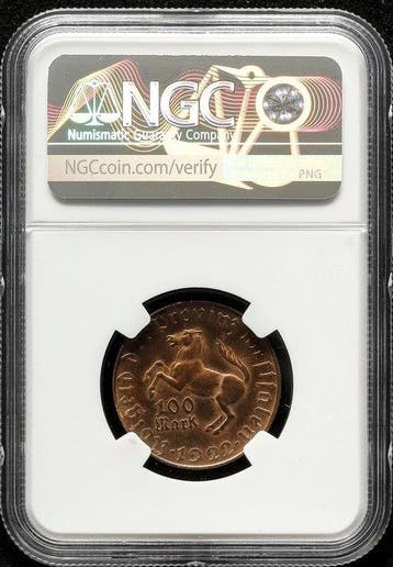 Duitsland, Westfalen 100 Mark 1921 - NGC AU58